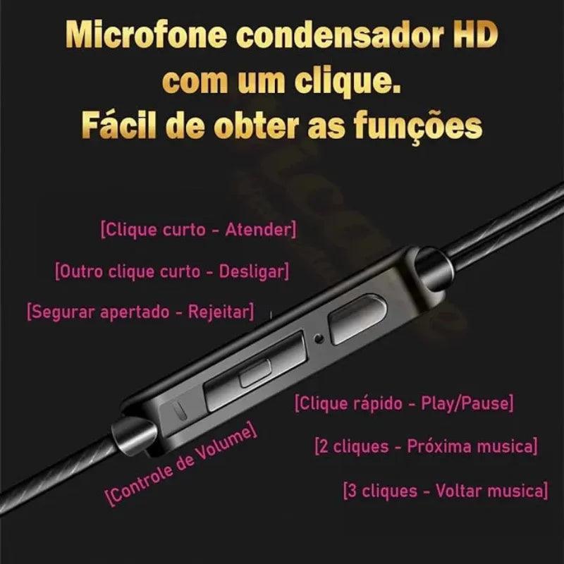 Fone de Ouvido com Fio e Microfone Driver